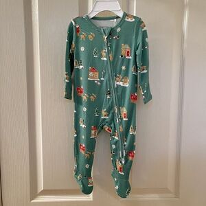 Angel Dear Christmas Gingerbread Bamboo Zipper Footie Sleeper 3-6 Months NWT